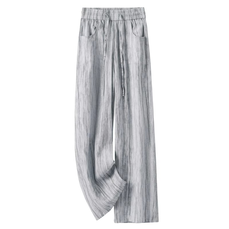 Linen Pant Wide - Tie-Dye Ice Silk Cotton Linen Wide-Leg