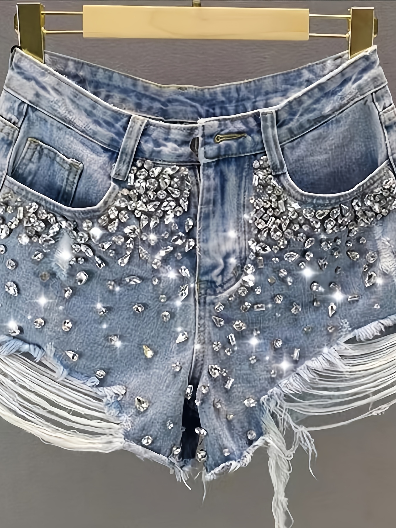 Hot girl style rhinestone ripp - Shorts Denim Frayed recensie en prijs