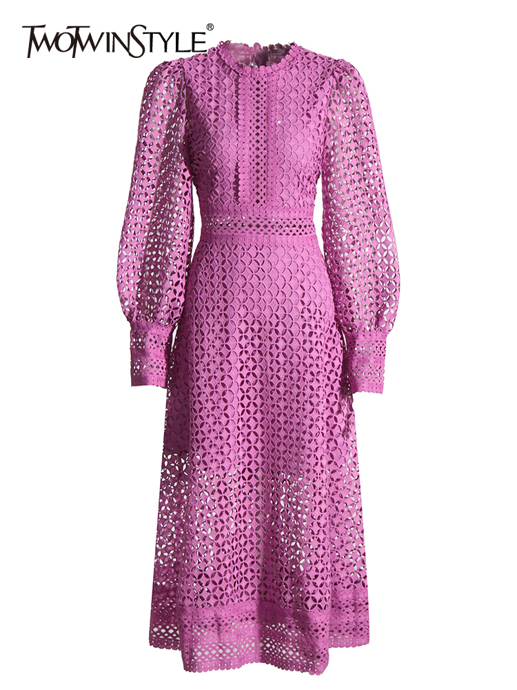 TWOTWINSTYLE Embroidery Cut Ou - Linen Dress Wrap recensie en prijs