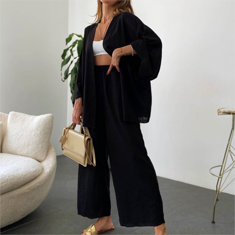 Women's Linen Trouser Suit Wit - Linen Pant Wide recensie en prijs
