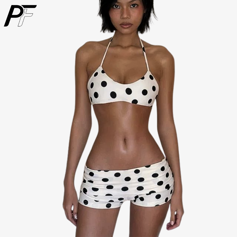 Women's Summer Polka Dot Halte - Swimsuit Bikini Ruched recensie en prijs