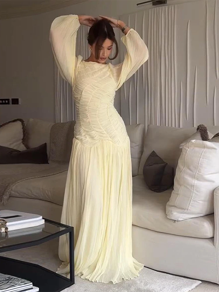 BWQ Elegant Chiffon Pleated Lo - Linen Dress Wrap recensie en prijs