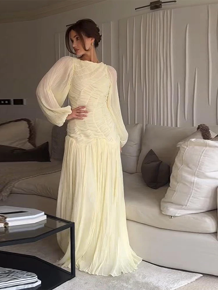 BWQ Elegant Chiffon Pleated Lo - Linen Dress Wrap recensie en prijs