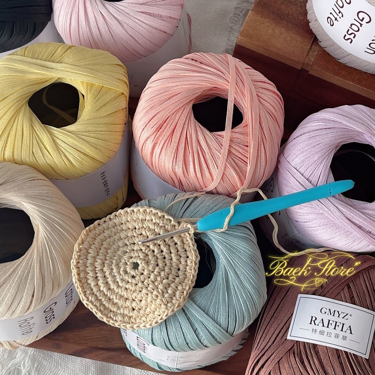 102M/roll Multicolor Raffia Ya - Crochet Bag Raffia recensie en prijs