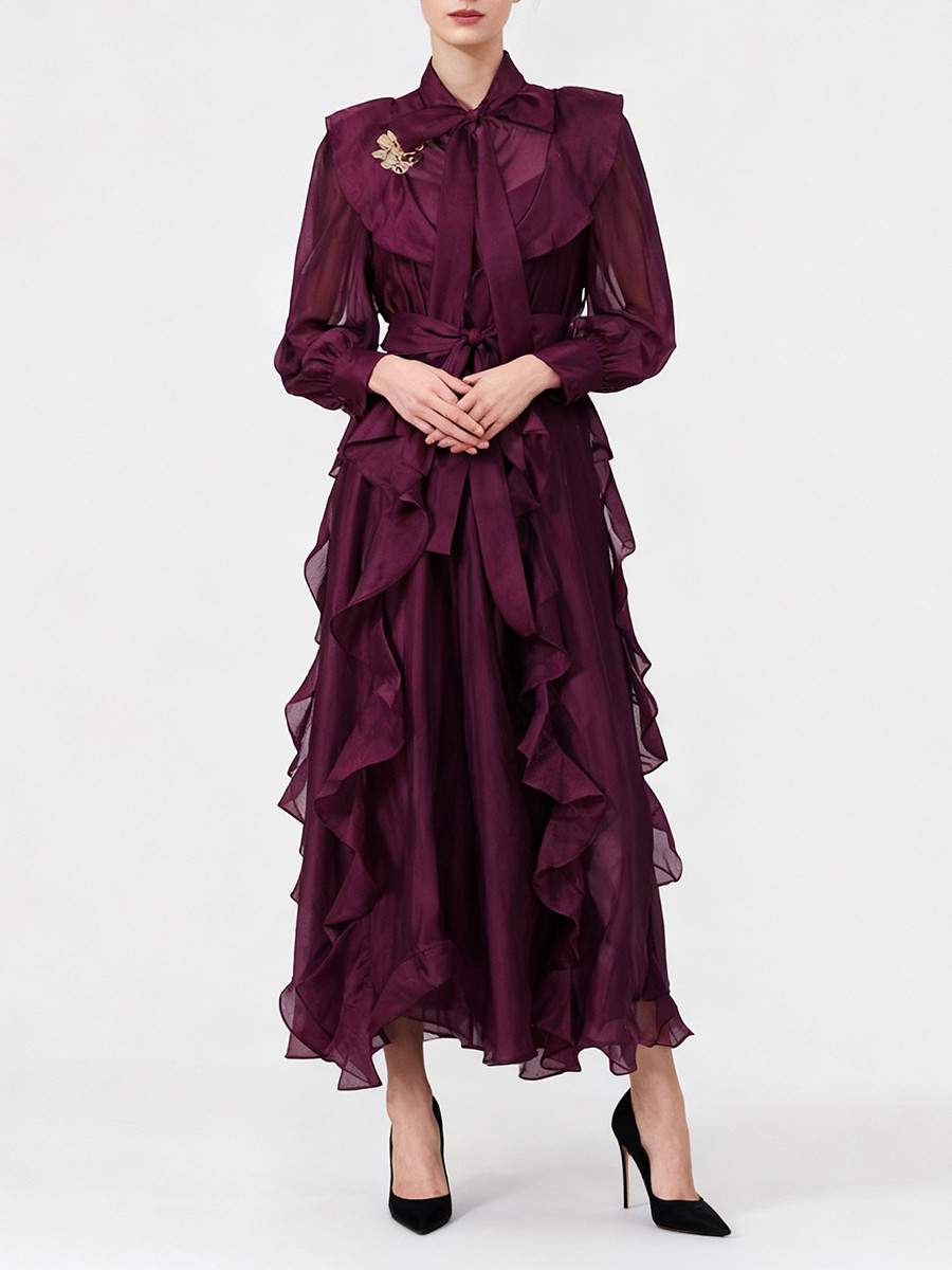TWOTWINSTYLE Solid Spliced Ruf - Linen Dress Wrap recensie en prijs