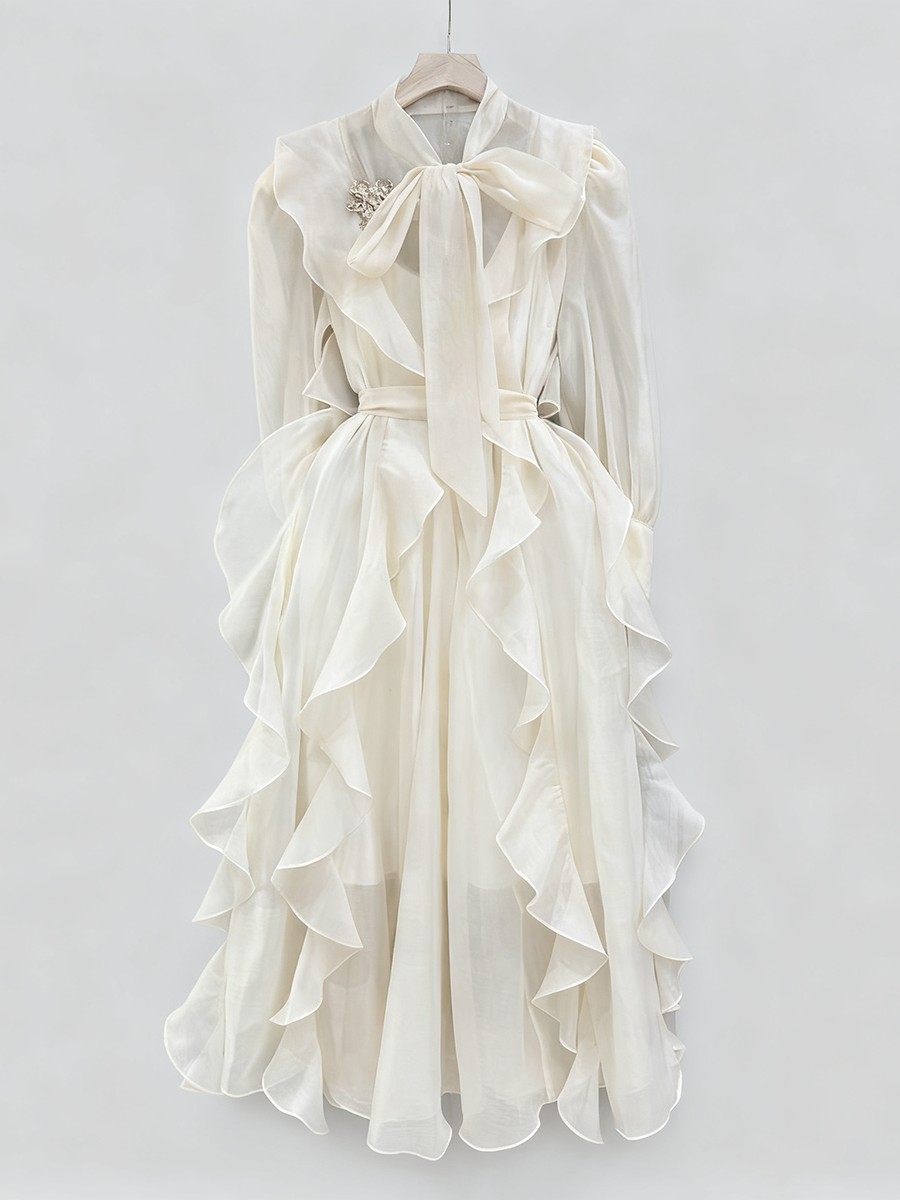 TWOTWINSTYLE Solid Spliced Ruf - Linen Dress Wrap recensie en prijs