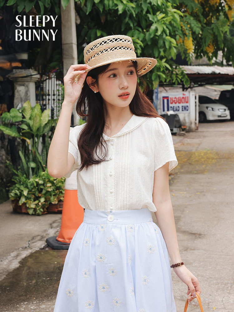 Vintage White Shirt Floral Emb - Midi Skirt Floral recensie en prijs