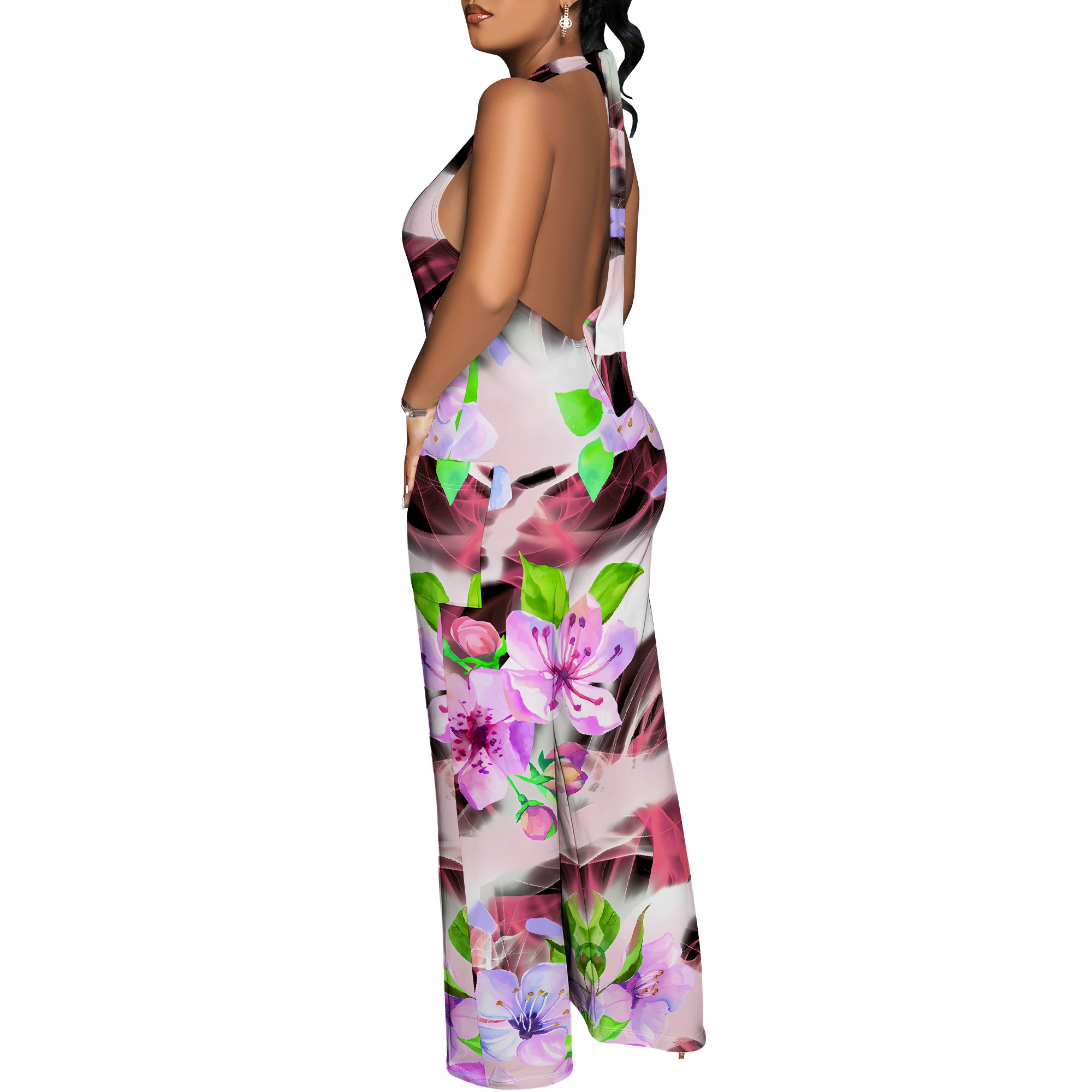 Floral Print Halter Jumpsuit - - Romper Floral Print recensie en prijs
