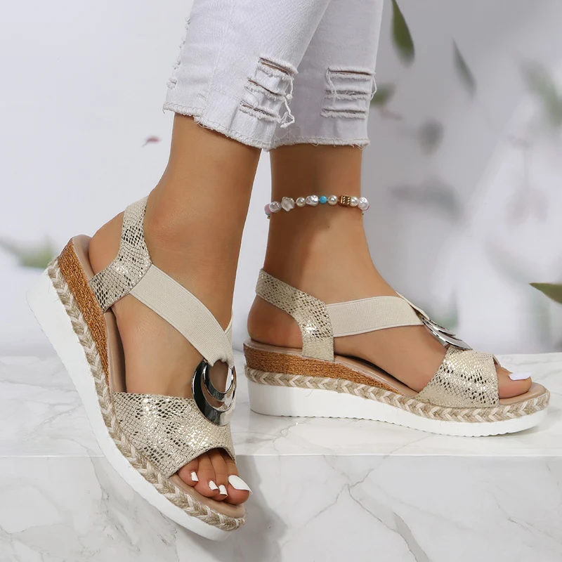 Metal Buckle Wedge Sandals for - Wedge Espadrille Women recensie en prijs
