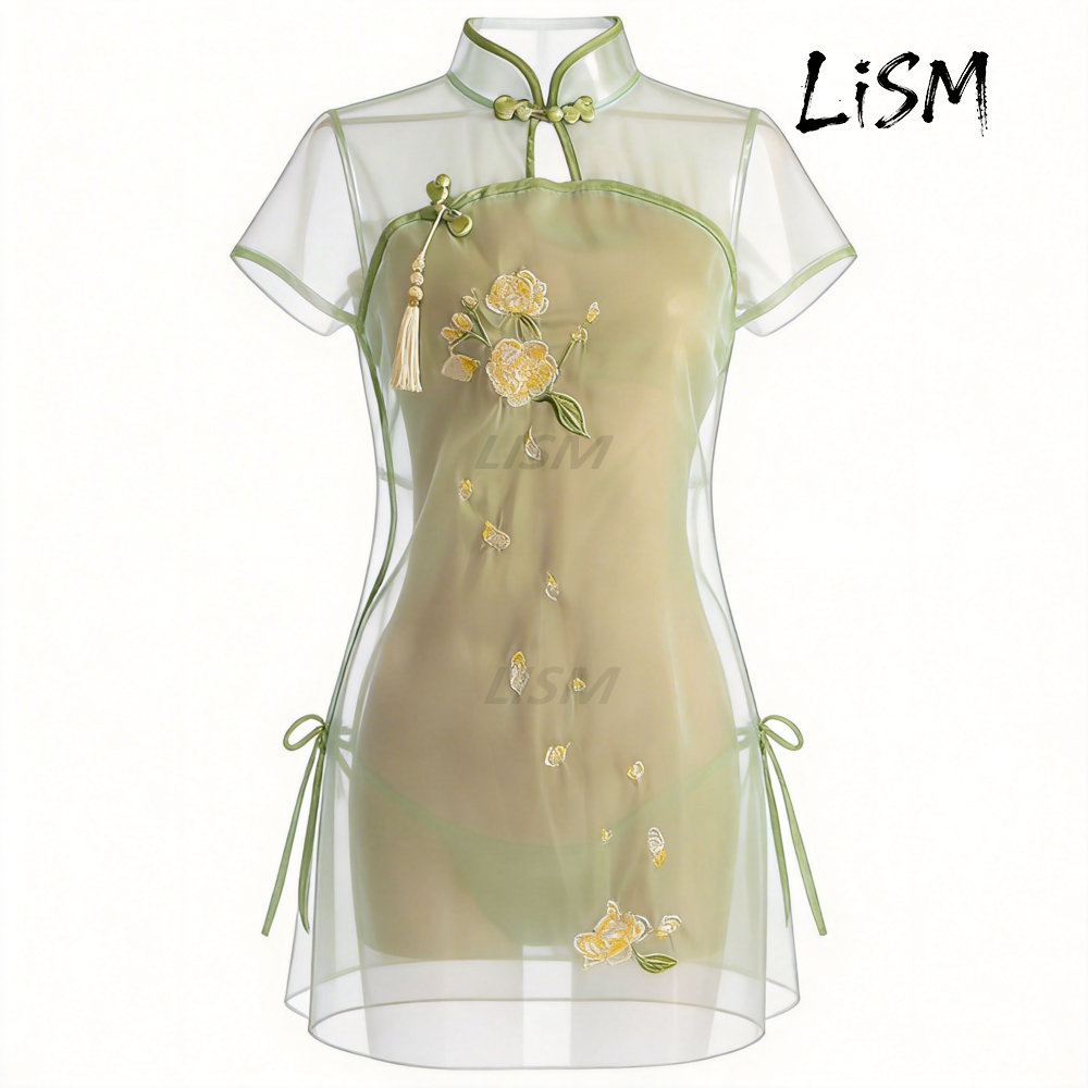 LiSM Women's Cheongsam Pajamas - Kimono Sheer Floral recensie en prijs