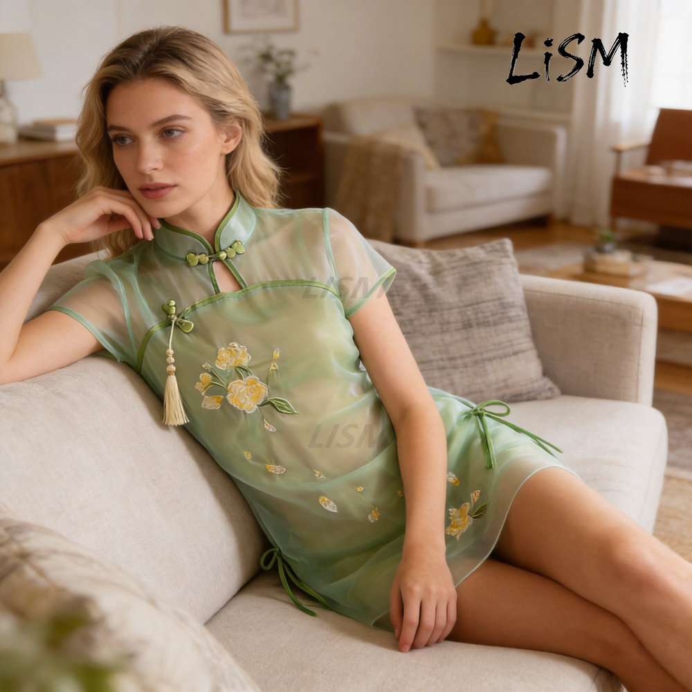 LiSM Women's Cheongsam Pajamas - Kimono Sheer Floral recensie en prijs