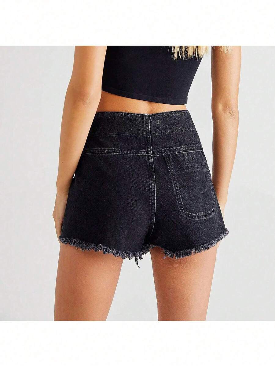 Women Denim Wrap Skort High Wa - Shorts Denim Frayed recensie en prijs