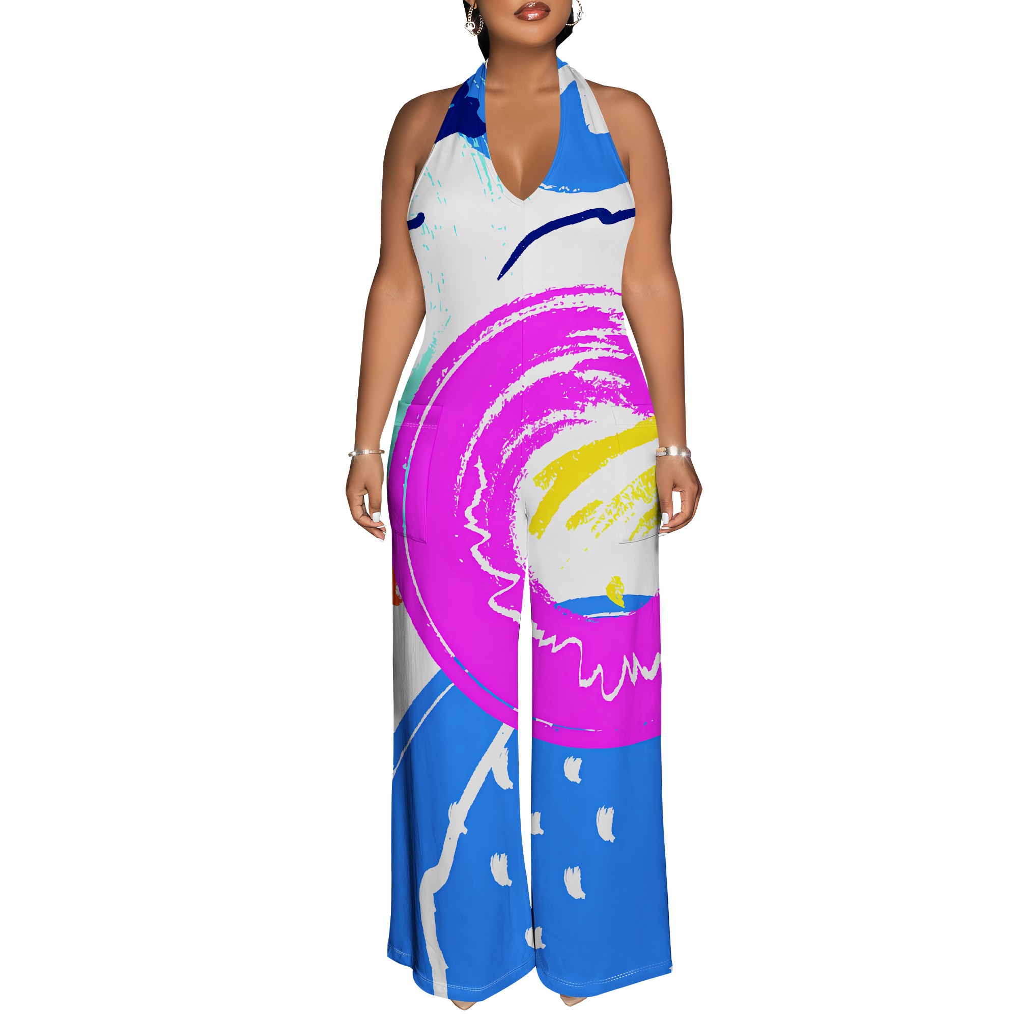 Bold Abstract Brushstroke Halt - Maxi Dress Halter recensie en prijs