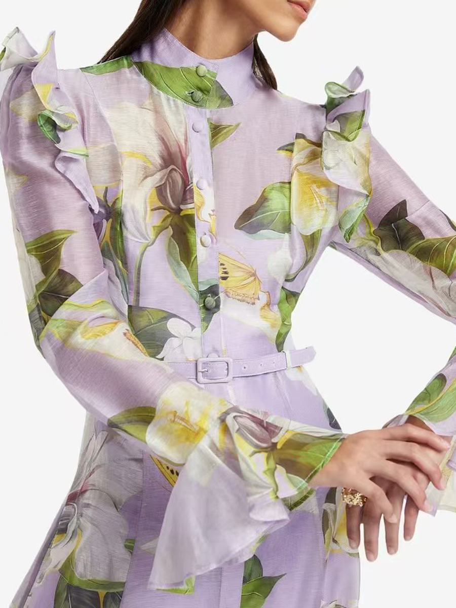TWOTWINSTYLE Printing Spliced  - Linen Dress Wrap recensie en prijs