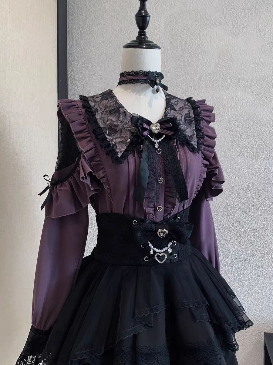 Harajuku Kawaii Skirt Sets Wom - Blouse Off Shoulder recensie en prijs