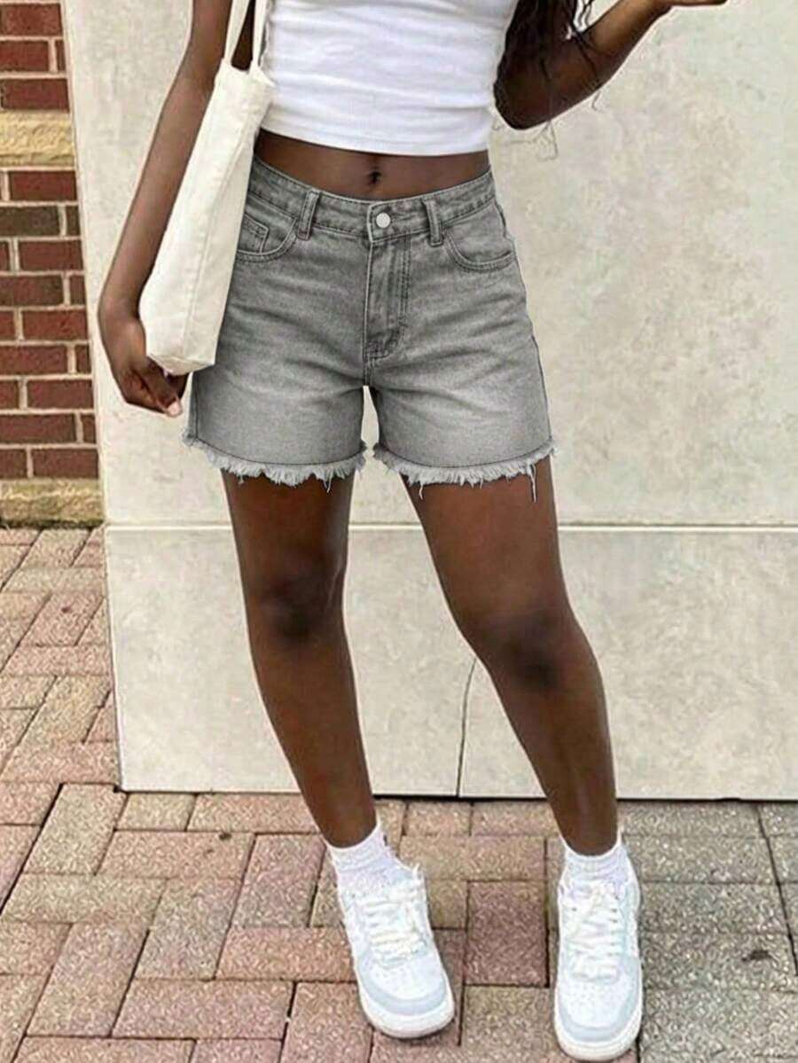 Womens High Waist Light Wash D - Shorts Denim Frayed recensie en prijs