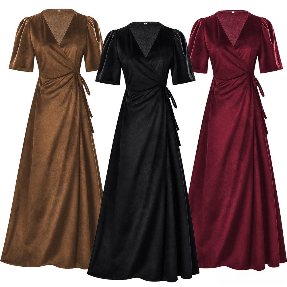 Ladies Long V-Neck Wrap Slim P - Linen Dress Wrap recensie en prijs