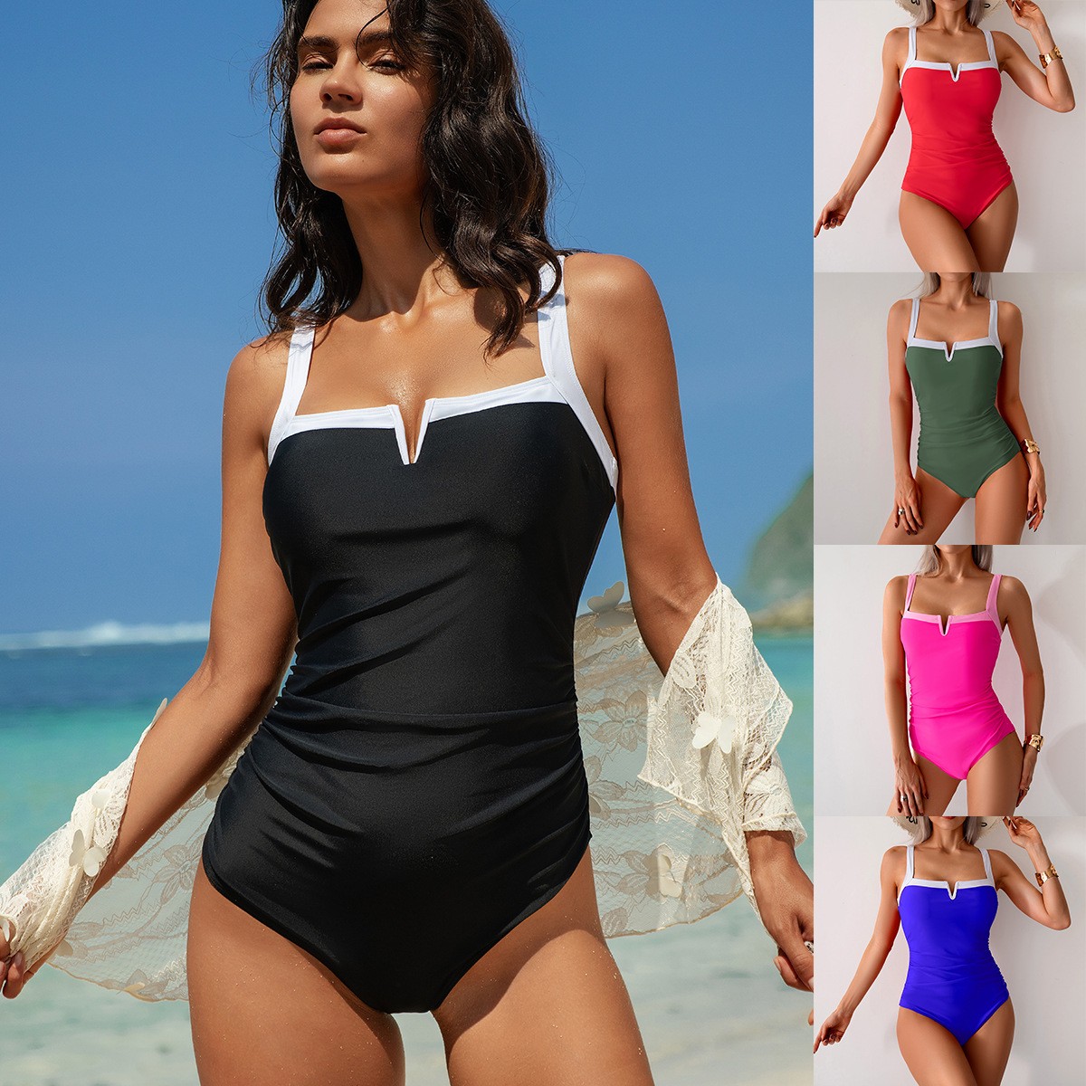 Swimwear Woman One Piece Swims - Swimsuit Bikini Ruched recensie en prijs