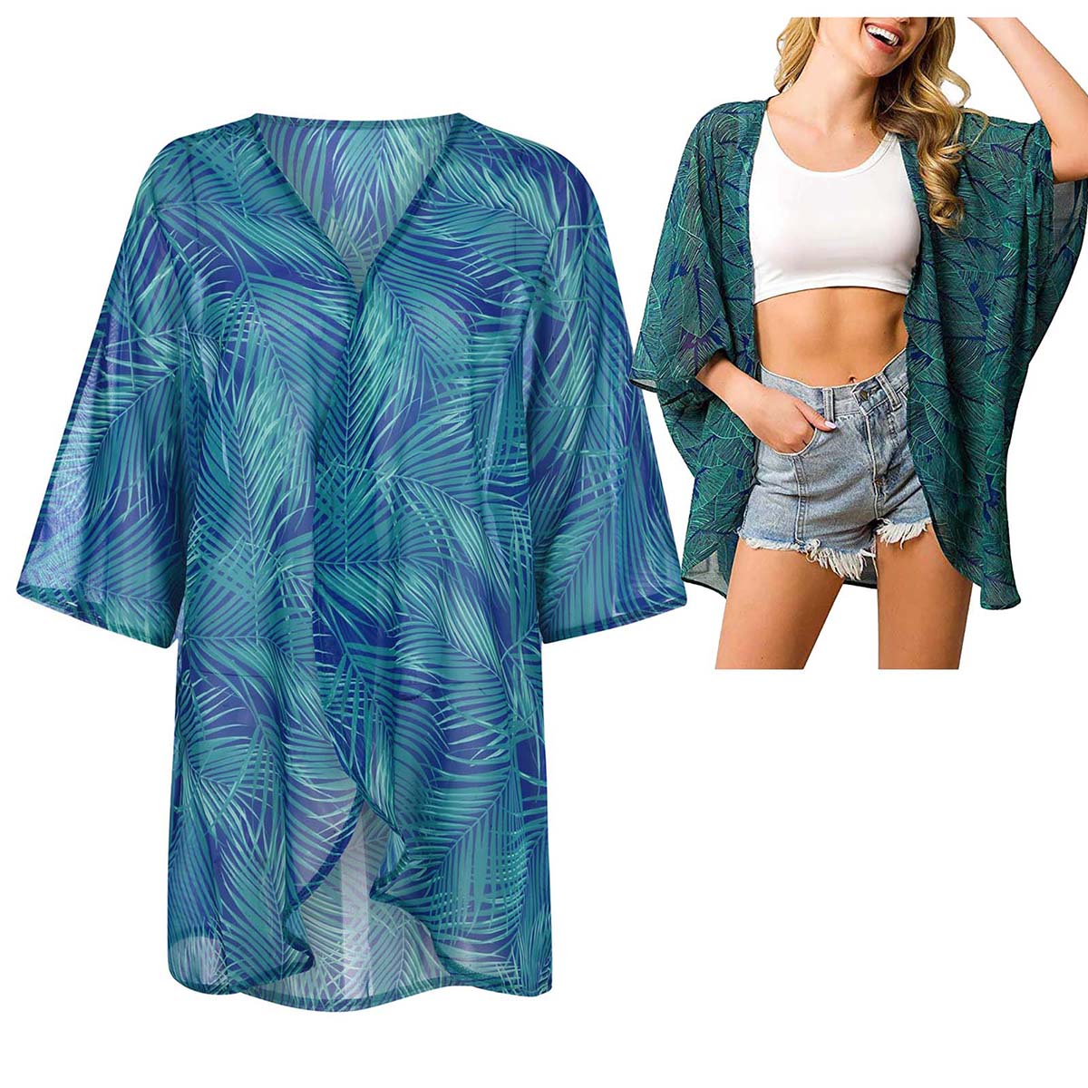 Women's Loose Sheer Chiffon Ki - Kimono Sheer Floral recensie en prijs