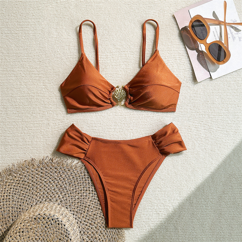 Metal Shell Ring Swimwear Sexy - Swimsuit Bikini Ruched recensie en prijs