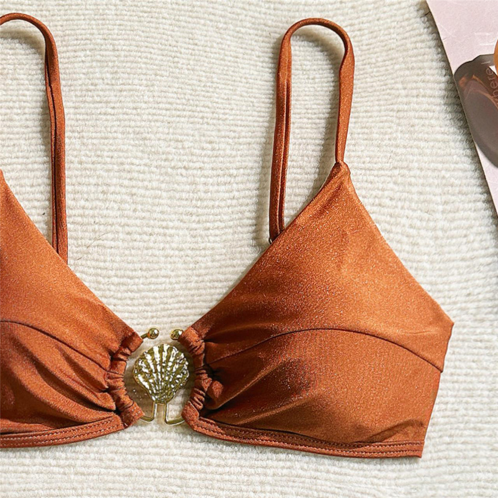Metal Shell Ring Swimwear Sexy - Swimsuit Bikini Ruched recensie en prijs