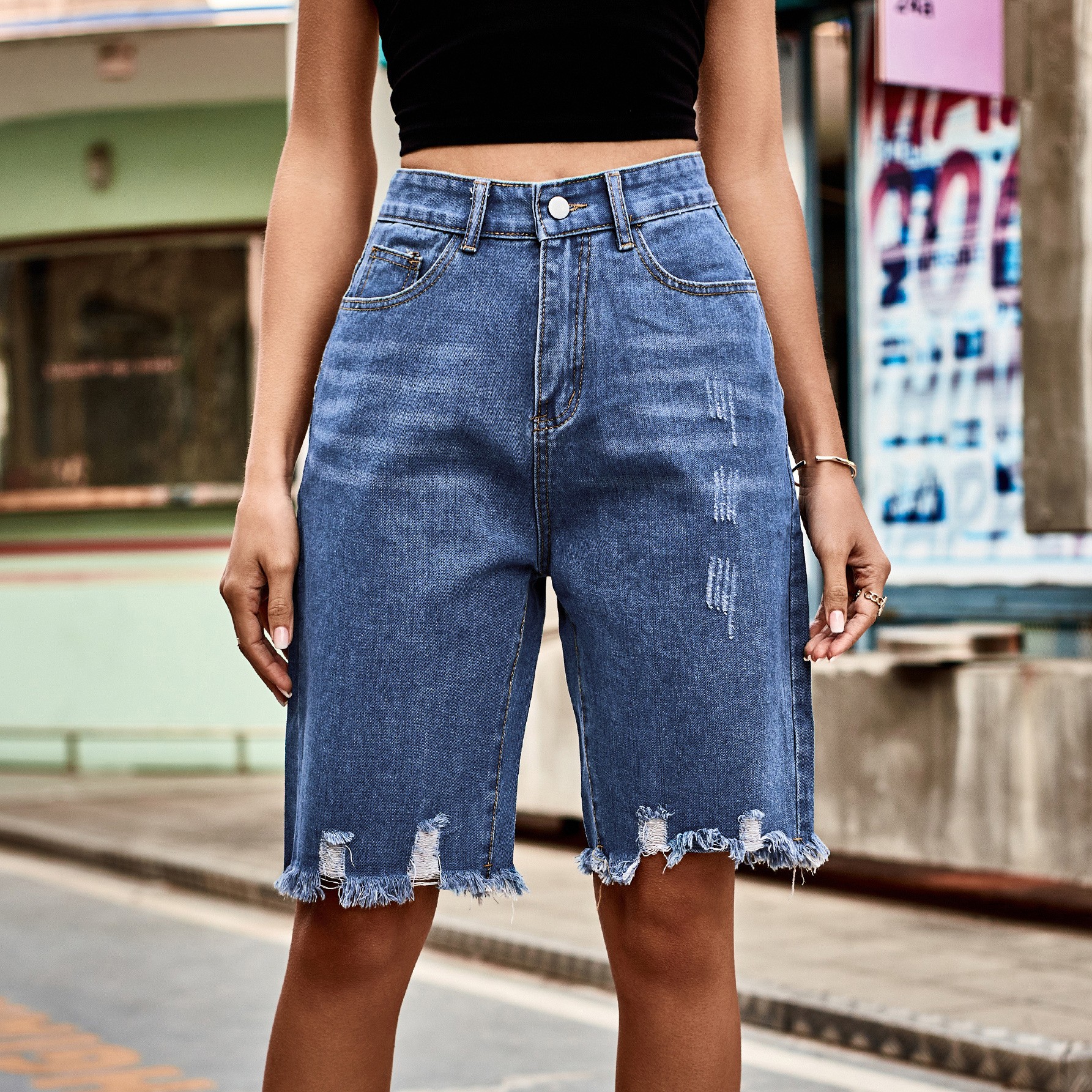 Summer Women's Clothing Distre - Shorts Denim Frayed recensie en prijs