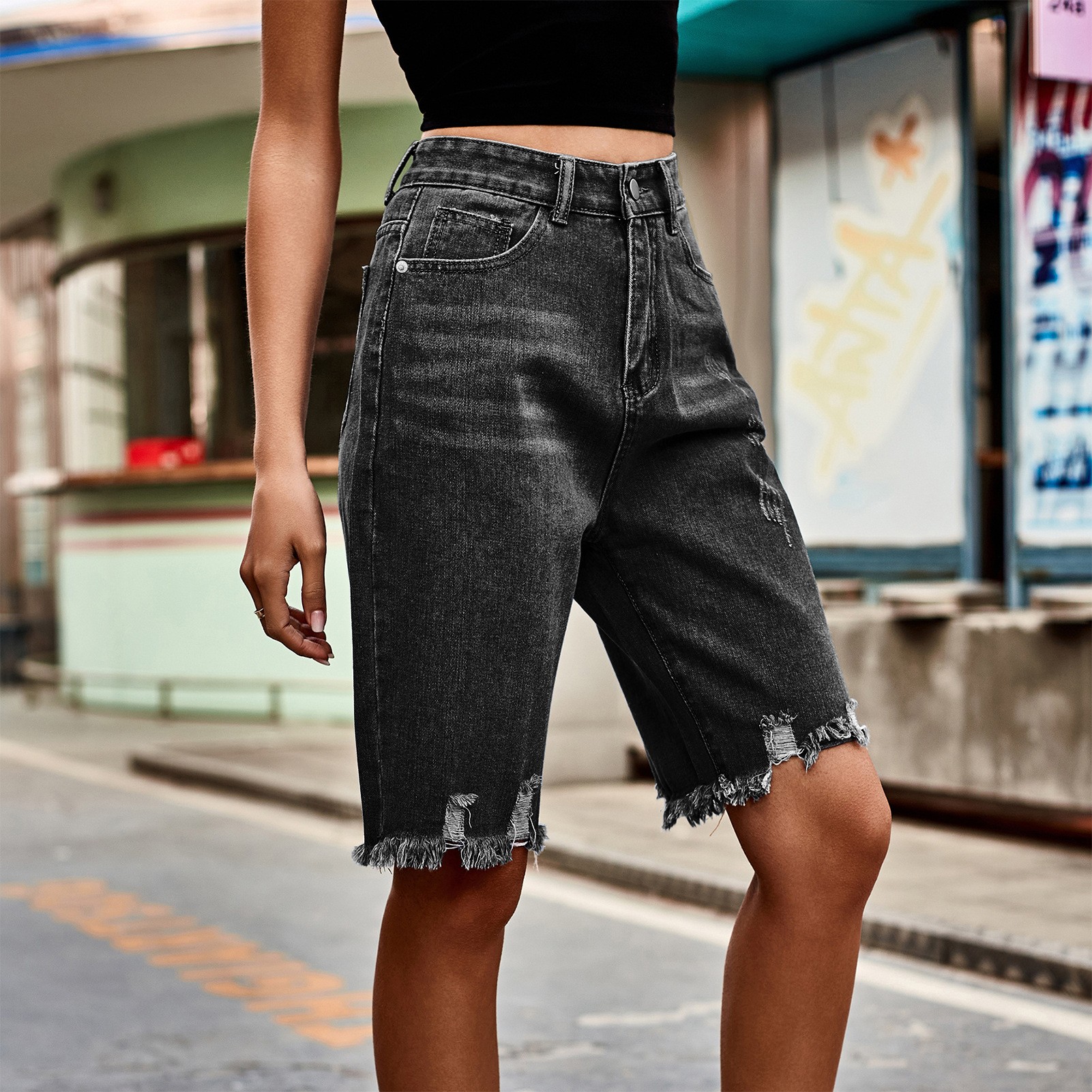 Summer Women's Clothing Distre - Shorts Denim Frayed recensie en prijs