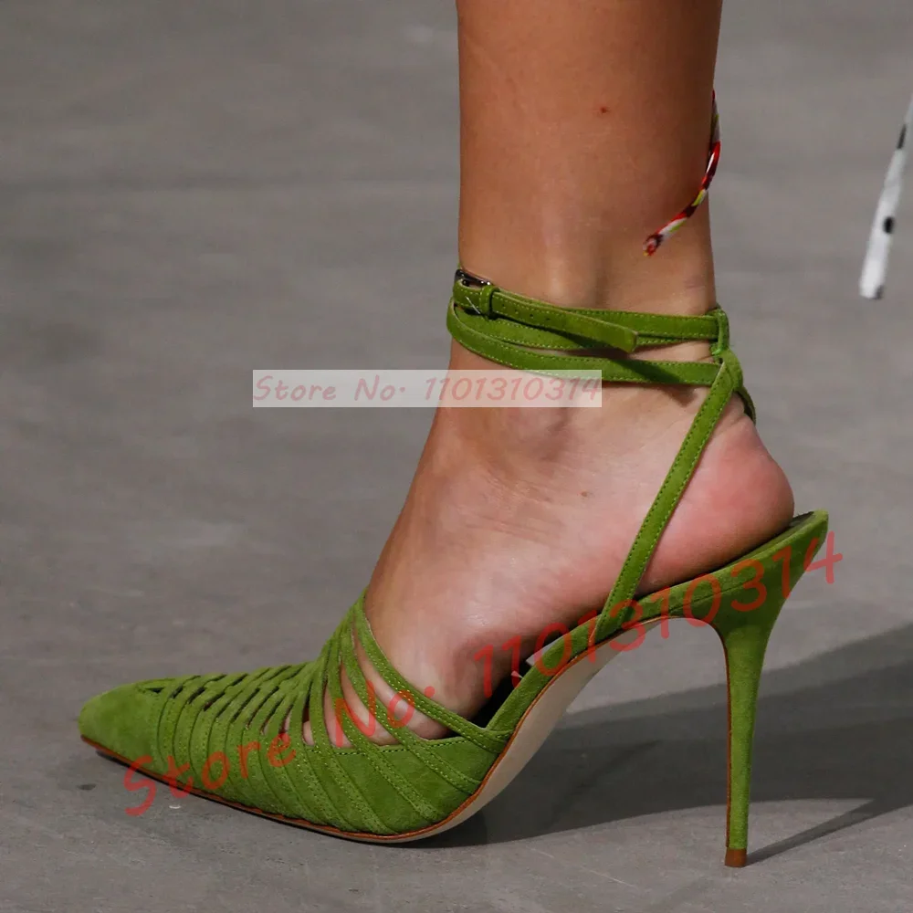 Green Vegan Suede Strappy Sand - Sandal Strappy Heeled recensie en prijs