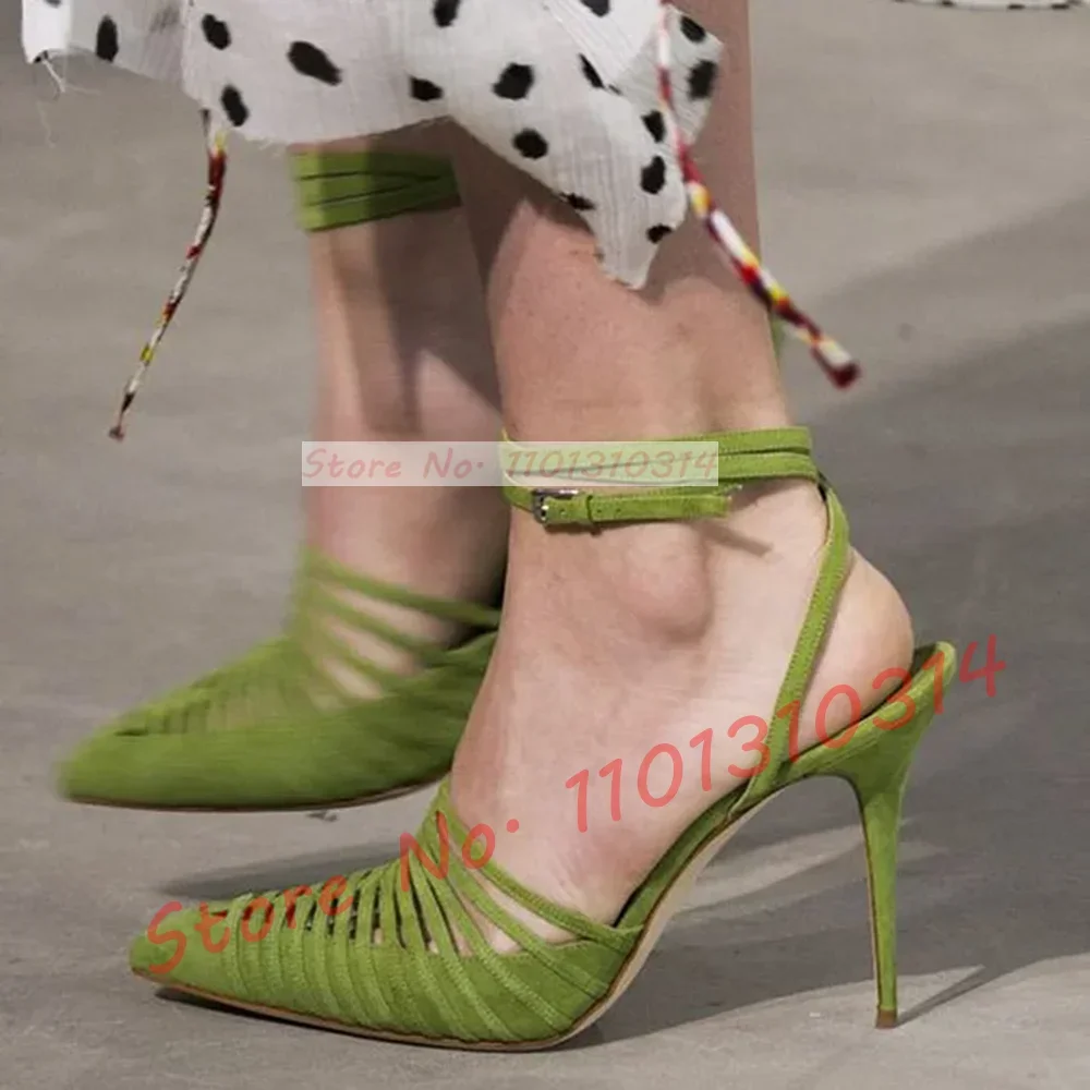Green Vegan Suede Strappy Sand - Sandal Strappy Heeled recensie en prijs