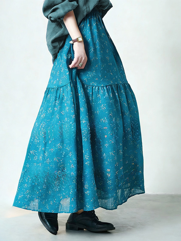 Floral Print High Waist A-Line - Midi Skirt Floral recensie en prijs